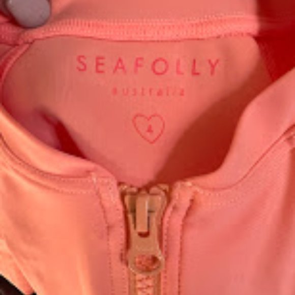 NWT Seafolly Australia Girls Size 4 Swim Longsleeve Rashguard - Picture 2 of 6